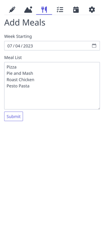 Add a meal list