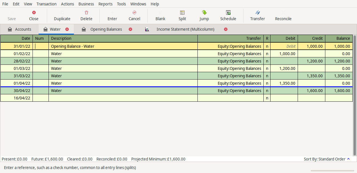 Energy Double Entry in GNUCash